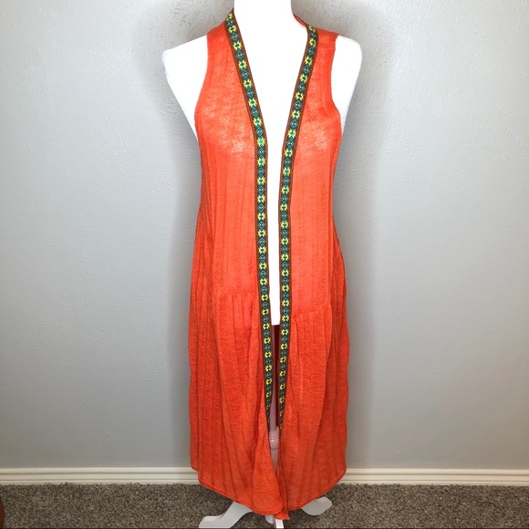 Umgee Jackets & Blazers - Umgee sleeveless knit duster size M/L, orange